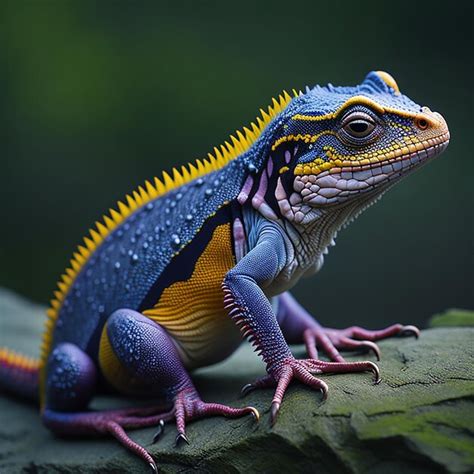 Premium AI Image | Animal lizard in nature multicolored and close up