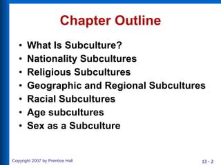 Chapter 13 Subcultures PPT