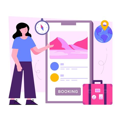 Unique design illustration of mobile booking 14235533 Vector Art at