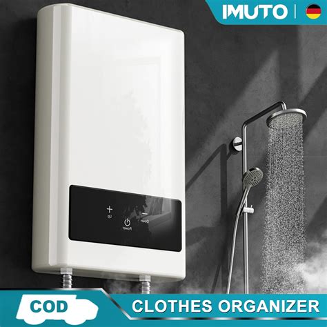 IMUTO 6500W LCD Touchscreen Water Heater Shower Hot And Cold Shower Set With Faucet For Bathroom