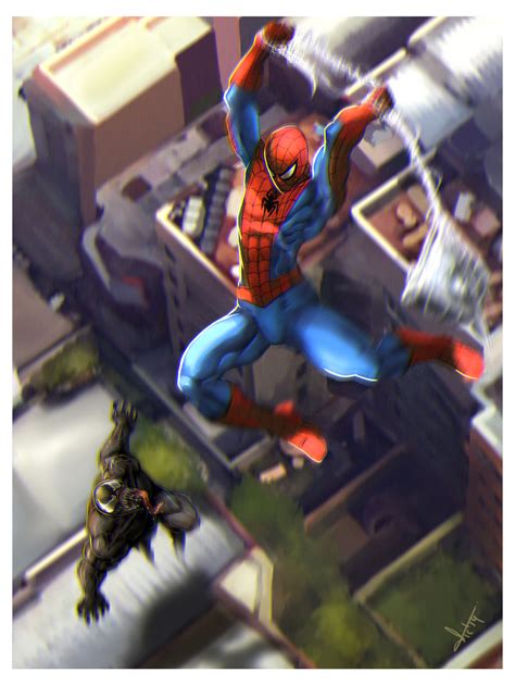 Spiderman vs Venom fan art by victter-le-fou on DeviantArt