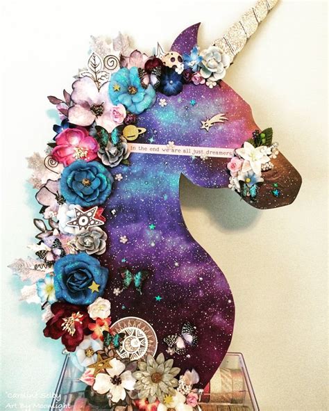 Space Unicorn! | Unicorn crafts, Unicorn wall art, Mixed media art canvas