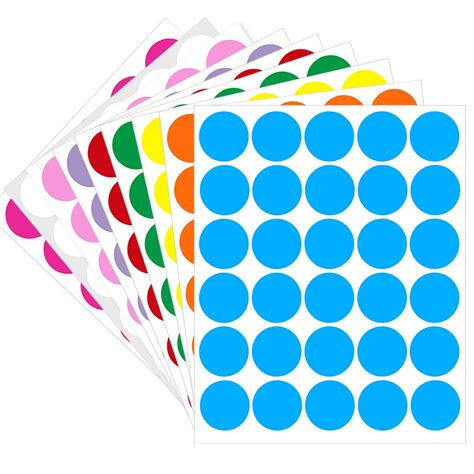 Snapklik Yeachlaing Inch Removable Color Code Dot Sticker Round