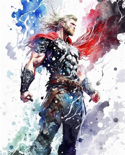 A Painting Of A Man Dressed As Thor