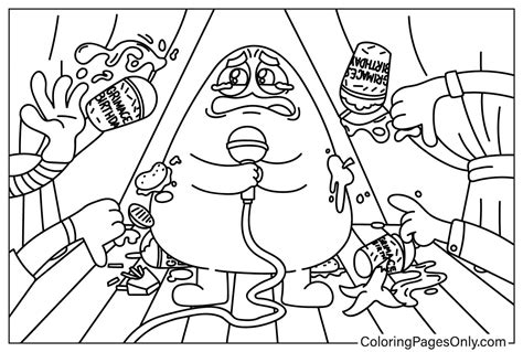 Grimace Sings Coloring Page Free Printable Coloring Pages