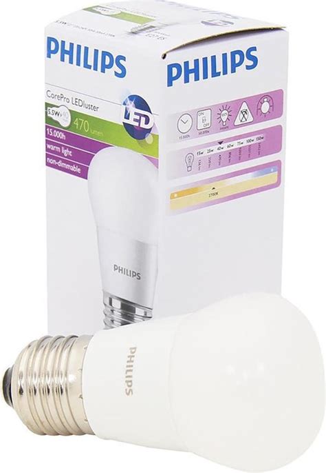 PHILIPS LED Lamp CorePro Lustre 827 P45 FR E27 Fitting 5 5W