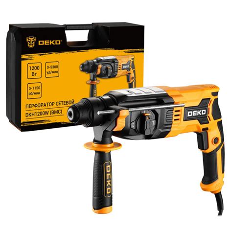 Перфоратор сетевой DEKO DKH1200W в кейсе, 1200 Вт - купить в интернет ...