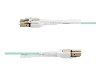 StarTech.com 100FT OM4 50/125um Multimode Duplex LC-to-SC Aqua Fiber Patch Cord — White (5-Pack) (N6PAT-OM4-LC-SC-100FT-WH-5PK)