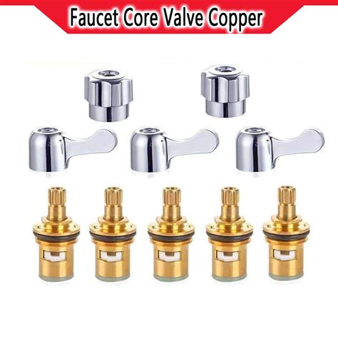 Copper Faucet Valve Core Faucet Replacement Ceramic Disc Cartridge Hot Cold Tap Valve Full