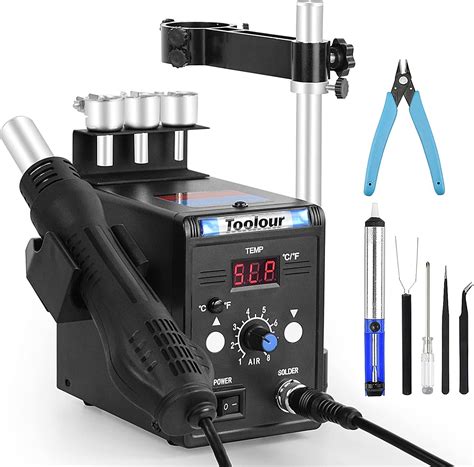 Buy Hot Air Rework Station V Smd Soldering Station With Heat Gun Set Adjustable Hot Air Gun