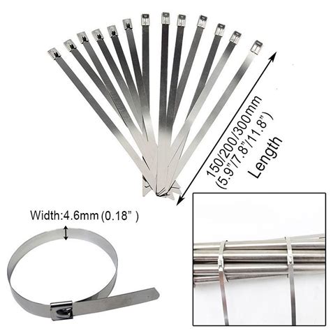 Buy Stainless Steel Metal Cable Ties Zip Tie Locking Wire Metal