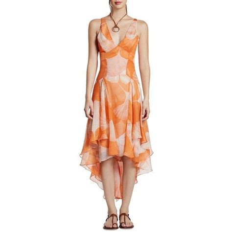 Halston Heritage Printed Chiffon High Low Dress High Low Dress