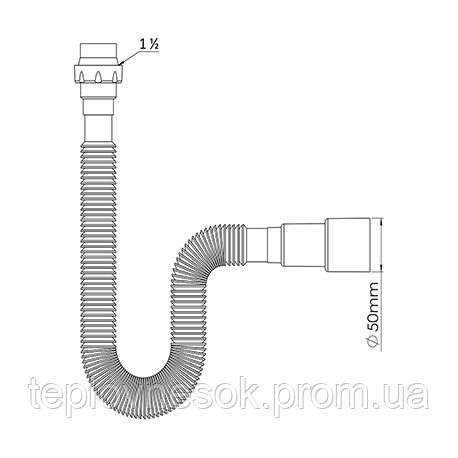 Купить Гофра для сифона NOVA 1315N 800 мм, цена 44.46 ₴ — Prom.ua (ID ...