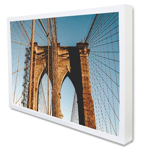 Quadro Decorativo Caixa Alta Vidro Cidade Nova York Brooklyn Bridge