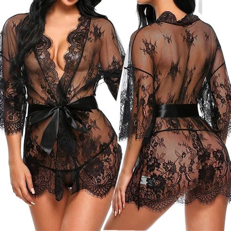Erotic Underwear Open Crotch Open Bra Lingerie Hollow Deep V Nightdress Sexy Costume Lace Porn