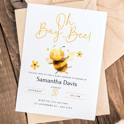 Bee Baby Shower Invite Honey Bee Babyshower Honey Bees Baby Shower