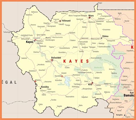 Carte de la région de Kayes