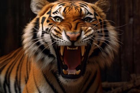 Premium Photo Roaring Tiger Generative Ai