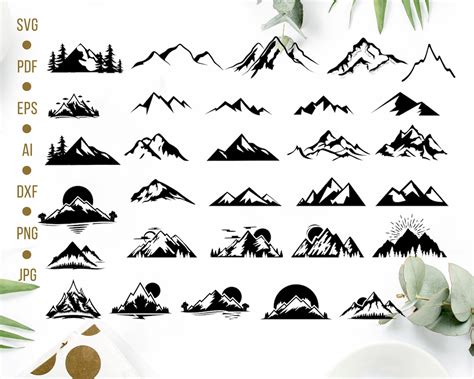 Berg Clipart Svg Bundle Berge Silhouette Natur Digital Cut Datei F R