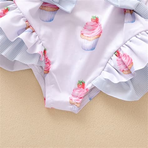 Ice Cream Print Bow Swimsuit Girls Age Years Cartoon Swimming Costume Bikini EBay