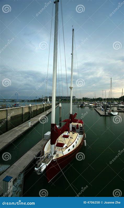 Luxury Yacht Docked In A Marina Stock Photo Image Of Bright Harbor