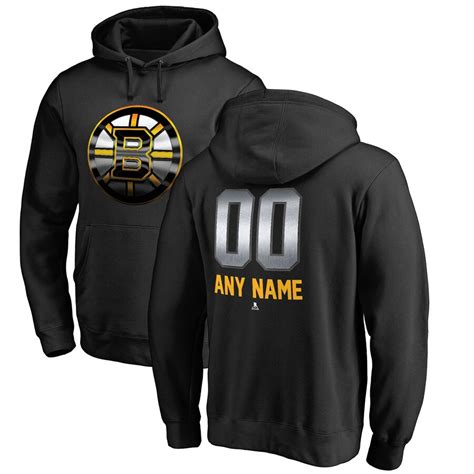 Boston Bruins Fanatics Branded Personalized Midnight Mascot Pullover ...