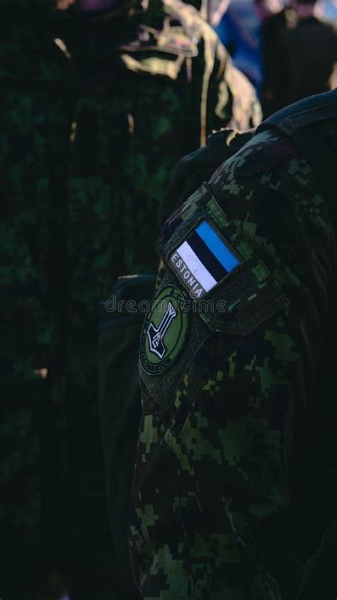 Shoulder of an Estonian Soldier in Military Uniform Editorial Photo ...