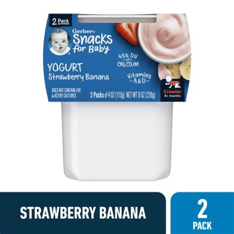 Gerber Yogurt Blends Stage 3 Baby Snacks Banana Strawberry 2 Packs Of