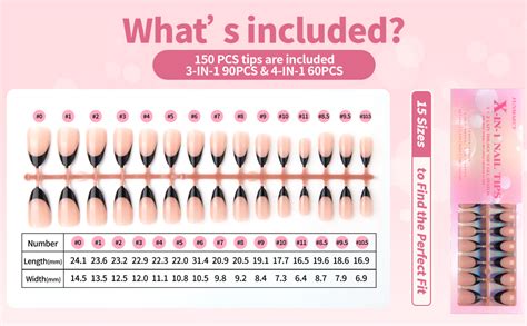 Amazon French Gel Nail Tips Black Funmarcy Nude Almond Medium In In X Coat Soft