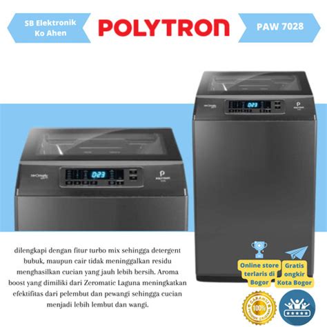 Jual Polytron Mesin Cuci Tabung Zeromatic Laguna Hijab Kg Paw