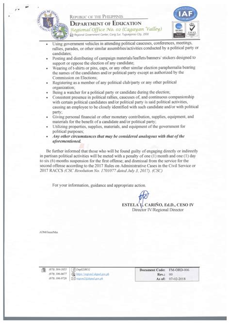 Non-Engagement in Partisan Political Activities - TeacherPH