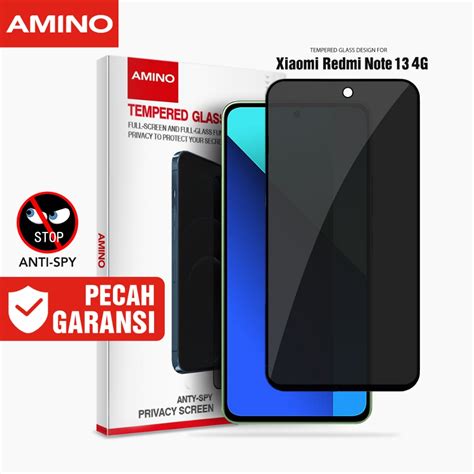 Jual AMINO Anti Spy Tempered Glass Untuk Xiaomi Redmi Note 13 4G