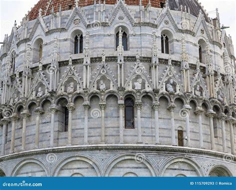 The Pisa Baptistery Of St John Architecture Detail The Larges Stock