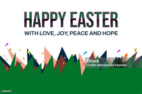 Happy Easter Wallpaper With Different Color Shapes Design And