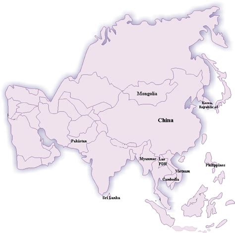 Geographical location of countries included in this study. | Download ...