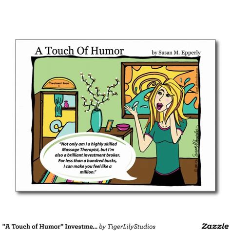 A Touch Of Humor Investment Broker Massage Comic Postcard Zazzle