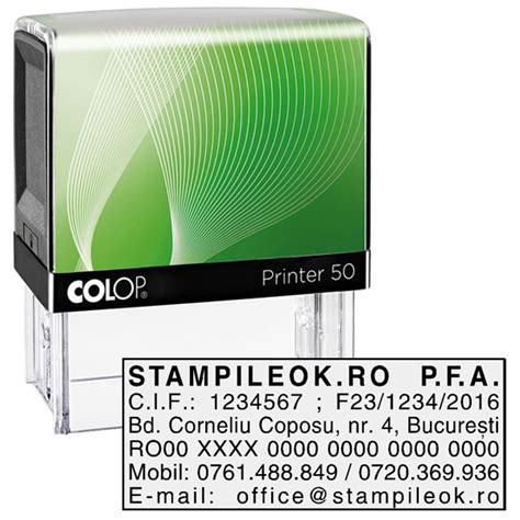 Stampila Pfa Colop Printer 50 Dimensiune 69 X 30 Mm • Stampile Ok