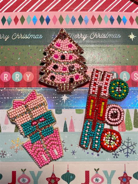 Christmas Magnets For Refrigerator Present Hohoho Pink Christmas