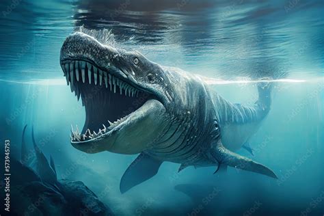 Mosasaurus dinosaur, aquatic squamate reptile Stock Illustration ...