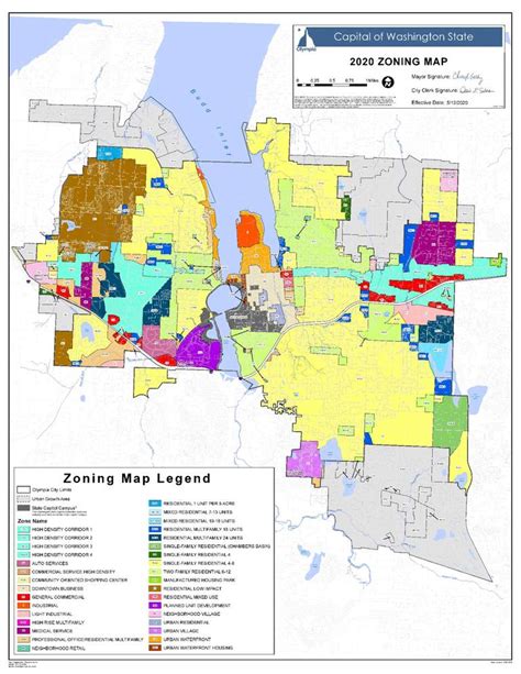 City Of Olympia Zoning Map State Coastal Towns Map