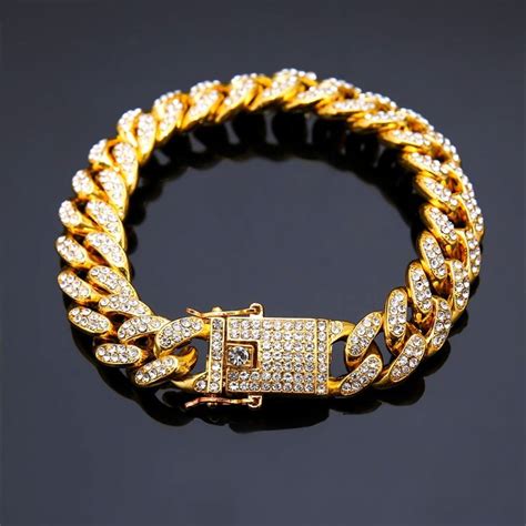 2022 Mens Hip Hop Gold Bracelets Gold Silver Plated Cuban Link Chain