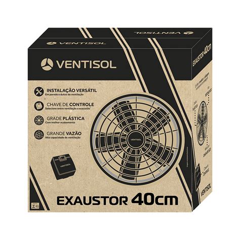 Ventilador Exaustor 40cm 127V de Alta Vazão Ventisol Controle de