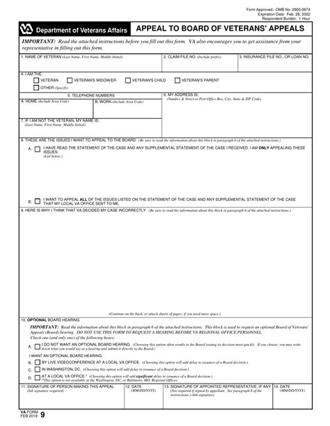 Va Form 9 Download Fillable Pdf Or Fill Online Appeal To Board Of