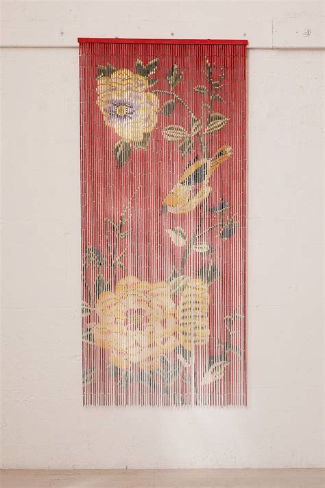 Floral Bamboo Beaded Curtain Bamboo Beaded Curtains Beaded Curtains