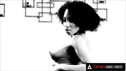 DEVILS GANGBANGS Horny Ebony Lala Ivey Gets Her Asshole Pounded During Interracial Gangbang
