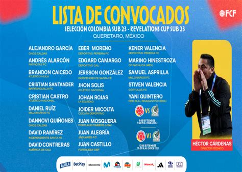 Convocatoria De La Selecci N Colombia Masculina Sub Para