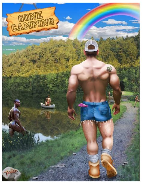GAY MEN ART Nsfw Gone Camping Gay Camp Travel Etsy UK