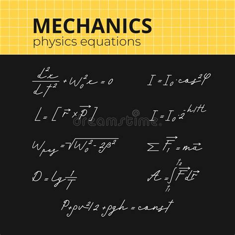 Mechanics Physics Equations Stock Illustration - Illustration of line ...