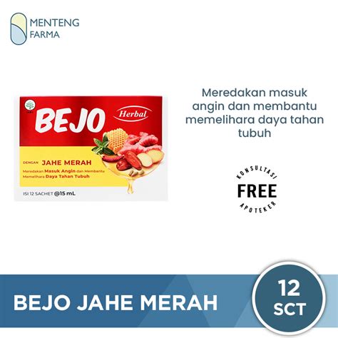 bejo jahe merah  sachet sirup herbal  masuk angin  ekst