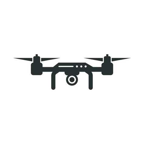 Drone quadrocopter icon in flat style. Quadcopter camera vector ...